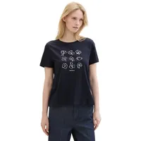 TOM TAILOR Damen T-Shirt CREW NECK PRINT Regular Fit Blau 10668 S