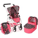 Bayer Chic 2000 Bayer Chic 2000-640-47 Puppenwagen Emotion All In 2.0-3in1 Puppenwagen-Set bestehend aus Babywanne, Sportsitz und Autositz, Butterfly Koralle