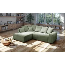 exxpo - sofa fashion Eckcouch Cord 2-Sitzer Grün