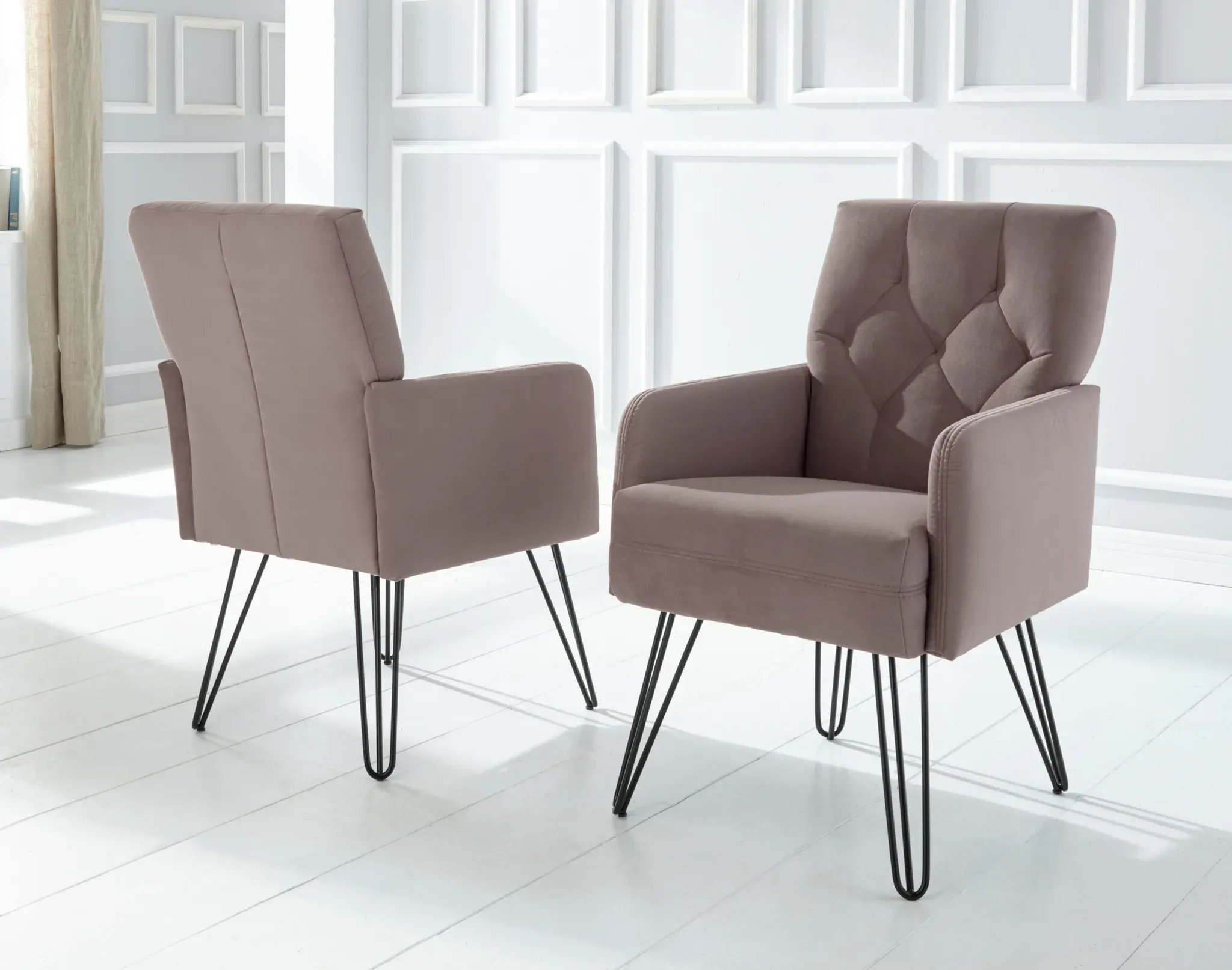 Sessel »Doppio, Loungesessel mit Designuntergestell, bequem und elegant«, aufwendige Rückenverarbeitung, Breite 61 cm, taupe, Sessel, 16464466-0 Samtvelours