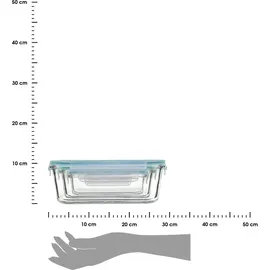 5five simply smart Lunch-Boxen 3er-Set in transparent - 3 große quadratische aufbewahrungsdosen clipeat glas