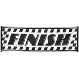 Boland 44751 - Dekorationsbanner Finish, Größe 74 x 220 cm, Ziel, Autorennen, Rennwagen, Banner, Wanddekoration, Hängedeko für Mottoparty
