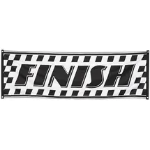 Boland 44751 - Dekorationsbanner Finish, Größe 74 x 220 cm, Ziel, Autorennen, Rennwagen, Banner, Wanddekoration, Hängedeko für Mottoparty