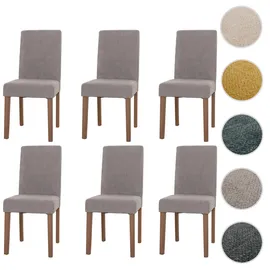 Mendler Esszimmerstuhl Littau Stoff hellgrau 6er Set