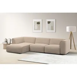 Ecksofa RAUM.ID "Merid L-Form, jederzeit durch Module erweiterbar, B/T/H: 295/162/70 cm", grau (taupe), B:295cm H:70cm T:162cm, 100% Polyester, Sofas, als Modul oder separat verwendbar, für individuelle Zusammenstellung, Topseller