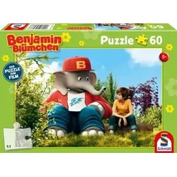 SCHMIDT SPIELE 56278 Benjamin Blümchen Puzzle zum Kinofilm, Benjamin und Otto, 60 Teile