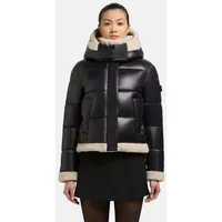khujo Damen warme Winterjacke mit Plüschelementen und abnehmbarer Kapuze Nessie2 Black Gr. XL - XL