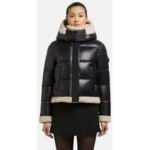 khujo Damen warme Winterjacke mit Plüschelementen und abnehmbarer Kapuze Nessie2 Black Gr. XL - XL