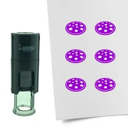 CombiCraft Selbstfärbender Stempel 'Pizza' in der Farbe Lila, Ø10mm