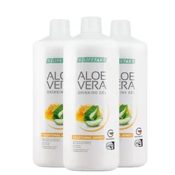 Aloe Vera Drinking Gel Traditionell mit Honig 3er Set