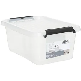 5 five simply smart Aufbewahrungsbox Clip N Box 4,5 l 5-tlg. transparent