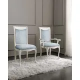 Wohnzimmer Stuhl Design Esszimmer Holz Stühle Polster mit Armlehne Barock Rokoko