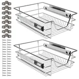 Ikodm Teleskopschublade 4X40cm Küchenschublade, Schrankauszug,Küchenschrank Auszug Nachrüsten,Küchenschubladen aus Metall Einbauschublade für Spülschrank,Schrank Schubladen Ausziehbar