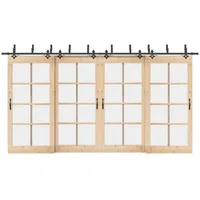 VidaXL Schiebetürbeschlag-Set 427 cm Stahl Schwarz