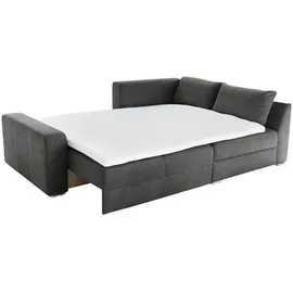 luma-home Eckcouch Mikrofaser 3-Sitzer Dunkelgrau