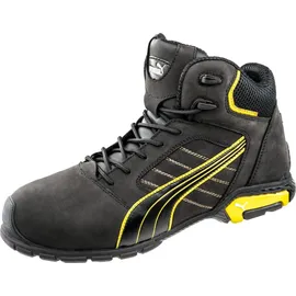 Puma Amsterdam Mid Gr. 42 schwarz/gelb Leder S3 SRC EN20345
