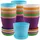 faaing Kunststoff Bunt, 10cm Pflanztöpfe mit Untersetzer, 8 Farben Kleine Plastik Pflanzen Töpfe, Runde Gartentöpfe Blumentopf Klein für Draussen, Drinnen, Büro, Balkon