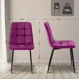 CLP Esszimmerstuhl Antibes Samt lila