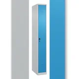 C+P Spind Classic PLUS, 1 Abteil, HxBxT 185x25x50cm, Sicherheitsdrehriegel, Hellgrau/Lichtblau von PROREGAL