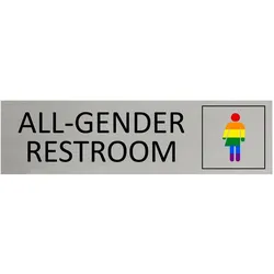CombiCraft Aluminium Türschild All-Gender Restroom 165x45mm mit 3M-Tape