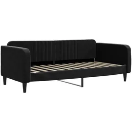 vidaXL Tagesbett Ausziehbar mit Matratzen Schwarz 90x200 cm Samt1847113