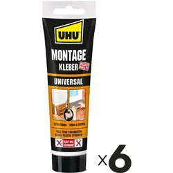 UHU Montagekleber Universal, 200 g, 6 Stück