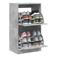 VidaXL Schuhschrank mit 2 Klappen Betongrau 60x42x108 cm