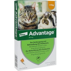BAYER Advantage 40 für Katzen und Zierkaninchen 4 x 0,4 ml