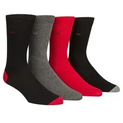Calvin Klein 4P Freddie Bonus Heel Toe Sock Schwarz/Rot Gr 40/46 Herren