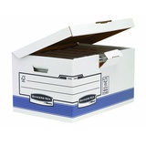 BANKERS BOX Klappdeckelbox Maxi mit FastFold System, FSC, 10er-Packung, weiß/blau
