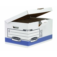 BANKERS BOX Klappdeckelbox Maxi mit FastFold System, FSC, 10er-Packung, weiß/blau