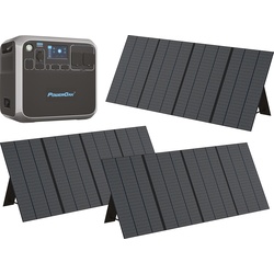 Bluetti, Solarpanel, Powerstation-Set AC200P + 3x 350 W Solarmodul