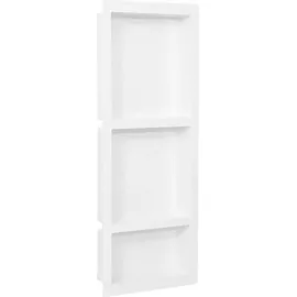 vidaXL Duschnische mit 3 Fächern Hochglanz-Weiß 41x99x9 cm