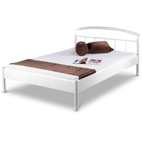 BedBox Metallbett Nina, elegantes Metallbett, stabil und filigran zugleich, pulverbeschichtetes Metall weiß