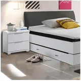 SchlafKONTOR Nachtkommode 2 Schubkästen Weiß