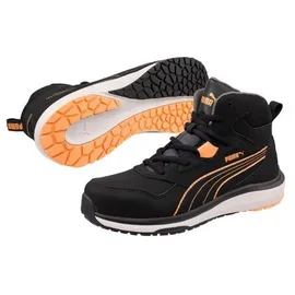 Puma Safety Stepper MID S3S – Damen Sicherheitsschuhe S3 - Größe 36 – rutschfeste Arbeitsschuhe mit Stahlkappe - Arbeitsschuh in schwarz und Pfirsich-Farbe - 36 EU
