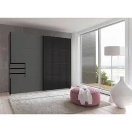 WIMEX Schwebetürenschrank Saigon 225x208cm Graphit-Glas/schwarz