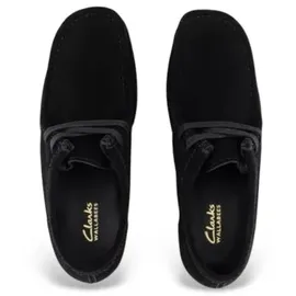 CLARKS Herren. 26172820 Wallabeeevo Leder-Slipper schwarz (43), Wohnung, Schnürsenkel, Lässig