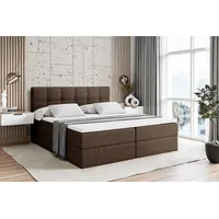 ALTDECOR Boxspringbett Marce (Multipocket-Matratze H4. H3 Matratze Bonellfederung. Topper. Kopfteil) braun 180 cm x 208 cm x 52 cm