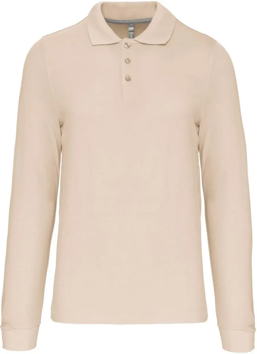 Kariban Herren Piqué Polo langarm K243 light sand XL