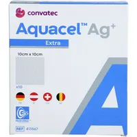 CC Pharma GmbH AQUACEL Ag+ Extra 10x10 cm Kompressen