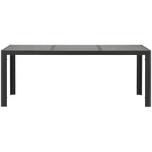 VCM Gartentisch 195 x 90 x 75 cm Schwarz/Grau