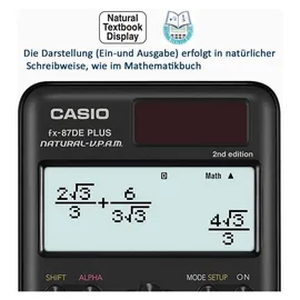 Casio FX-87DE Plus-2 Wissenschaftlicher Taschenrechner schwarz