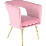 Kayoom Stuhl KAYOOM "Jolene 125, Esszimmerstuhl,eleganter Stoffbezug", rosa, B:60cm H:77cm T:63cm, Sitz: Stoffbezug aus 100% Polyester / Gestell: 100% Eisen, Stühle, Stuhl, samtweicher Bezug, Rückenlehne und Armlehnen abgerundet