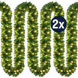 CASARIA 2x 10m Weihnachtsgirlande 100LEDs