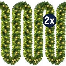 CASARIA 2x 10m Weihnachtsgirlande 100LEDs