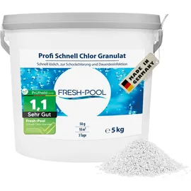 fresh-pool Profi Schnell Chlor Granulat, 56% Aktivchlor, 5 kg incl. Dosierbecher