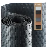 Kadax Sichtschutz für Balkon, Terrasse, Zaun, wetterfeste Sichtschutzmatte aus PE-Rattan, Meterware, Balkonbespannung mit Kabelbinder, Sichtschutzzaun (1x1m, Anthrazit)