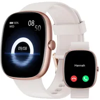 Smartwatch Damen Herren mit Telefonfunktion,1.85" Smart Watch mit SpO2/Herzfrequenz/Schlafmonitor/Schrittzähler 100+Sportmodi,IP68 Wasserdicht Fitnessuhr Whatsapp Benachrichtigen für Android iOS Handy