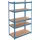 ECD Germany Werkstattregal Schwerlastregal 200x100x60 cm Blau aus pulverbeschichtem Metall mit 5 Böden aus MDF Holz belastbar bis 875kg Lagerregal Steckregal Regal